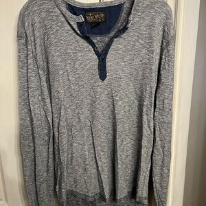 Lucky Brand Navy and Gray Henley Shirt